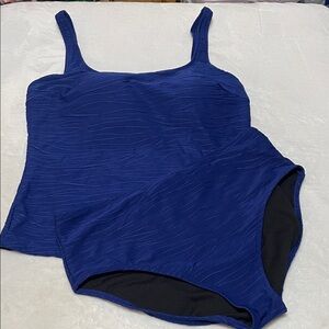 Gottex Blue Textured Tankini Swimsuit Set Sz 16